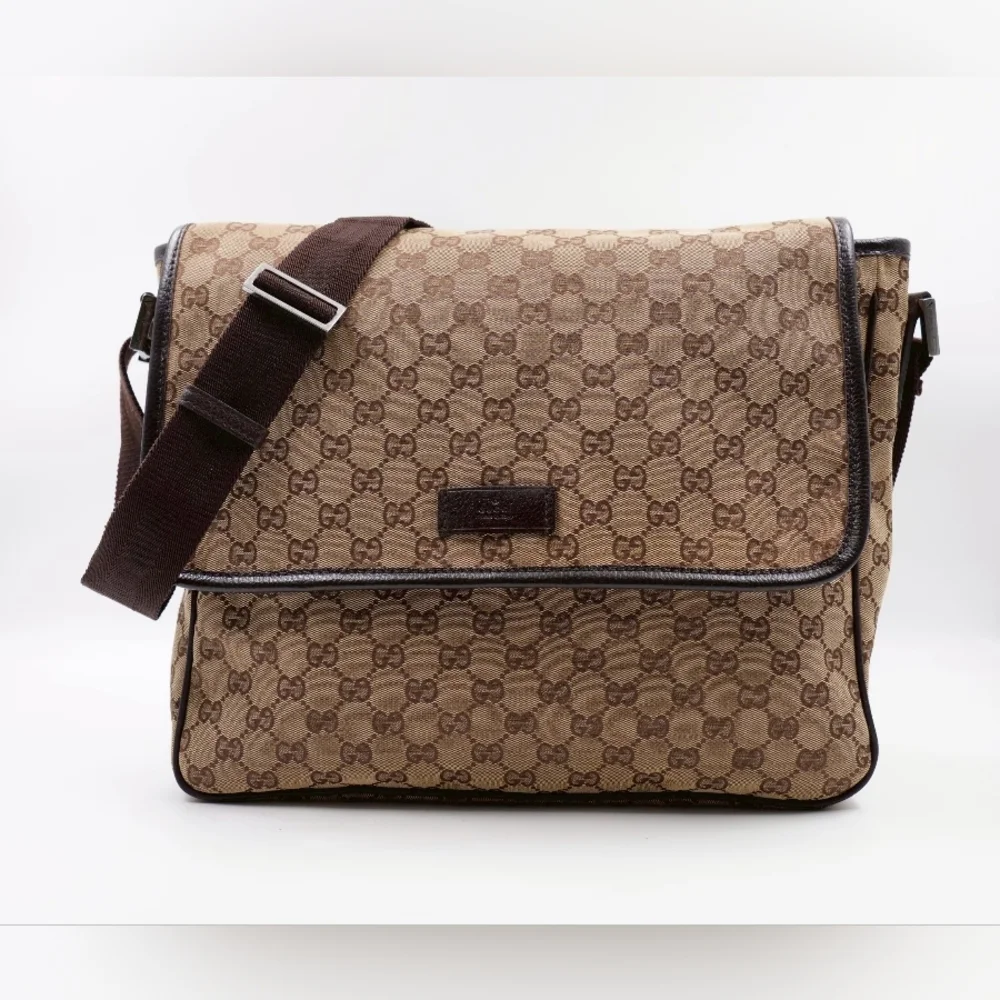 BL09 ❤️ Gucci GG Monogram Canvas Messenger Bag
